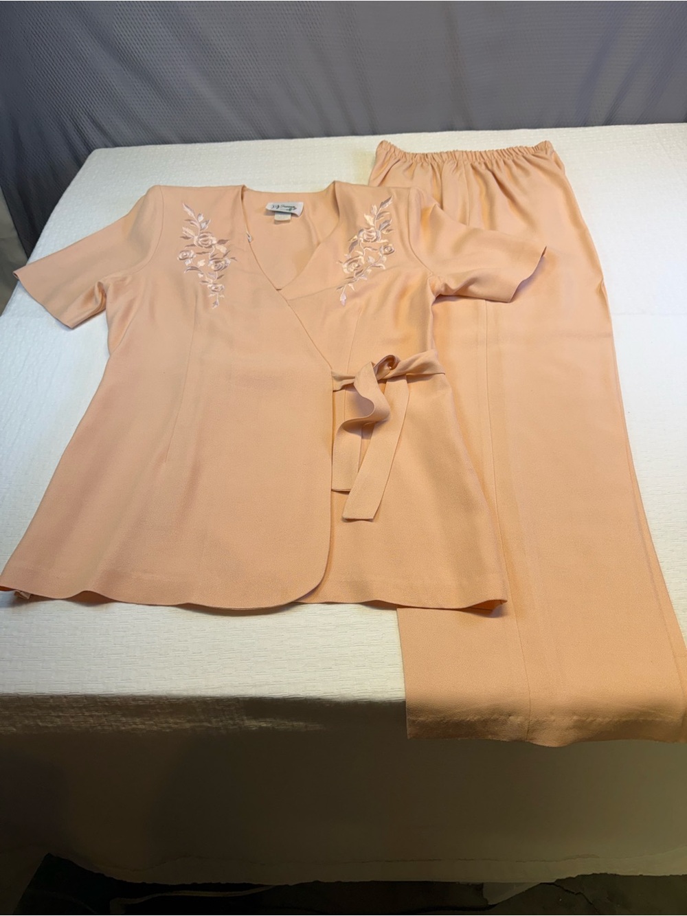 DJ Summers Peach Wrap Top and Pantssuit Size 12P